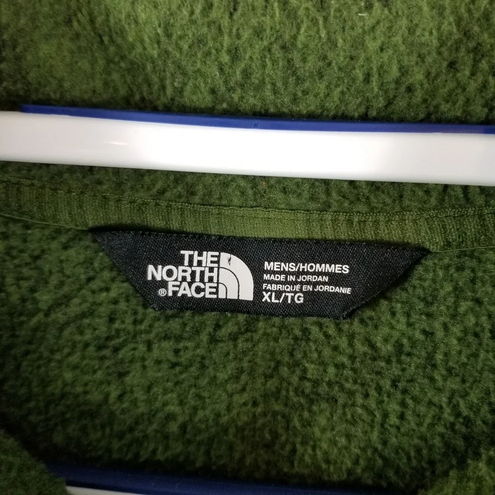 The North Face Gordon Lyons 1/4 Zip Fleece Pullover Men XL Green Heather Sweater